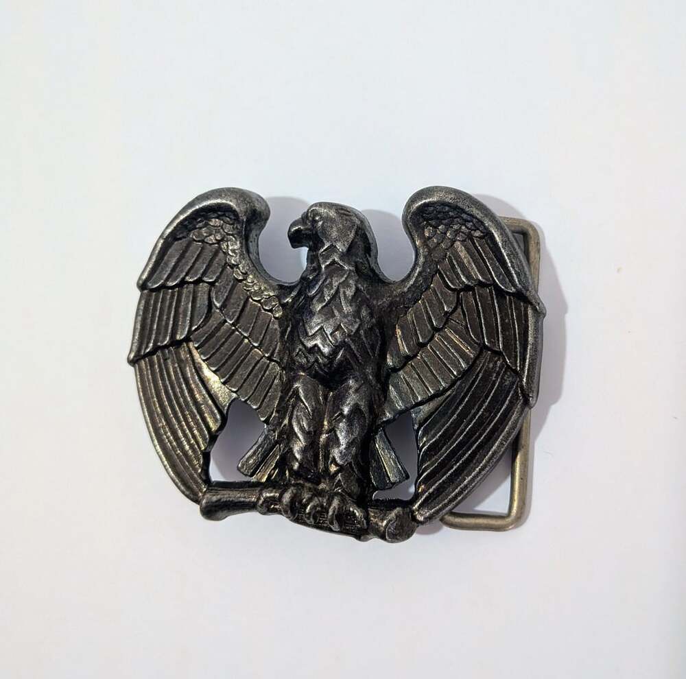 Vintage Avon American Bald Eagle Silver Tone Metal Belt Buckle